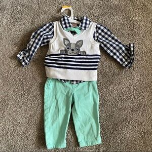 12M Boston Terrier Vest Bow Tie Pants set
